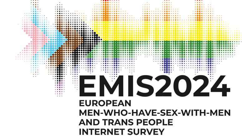 Logo EMIS2024: Europäischer Internet Survey 2024 für Männer, die Sex mit Männern haben und trans Personen. (© EMIS-Projekt) Logo EMIS2024: Europäischer Internet Survey 2024 für Männer, die Sex mit Männern haben und trans Personen.